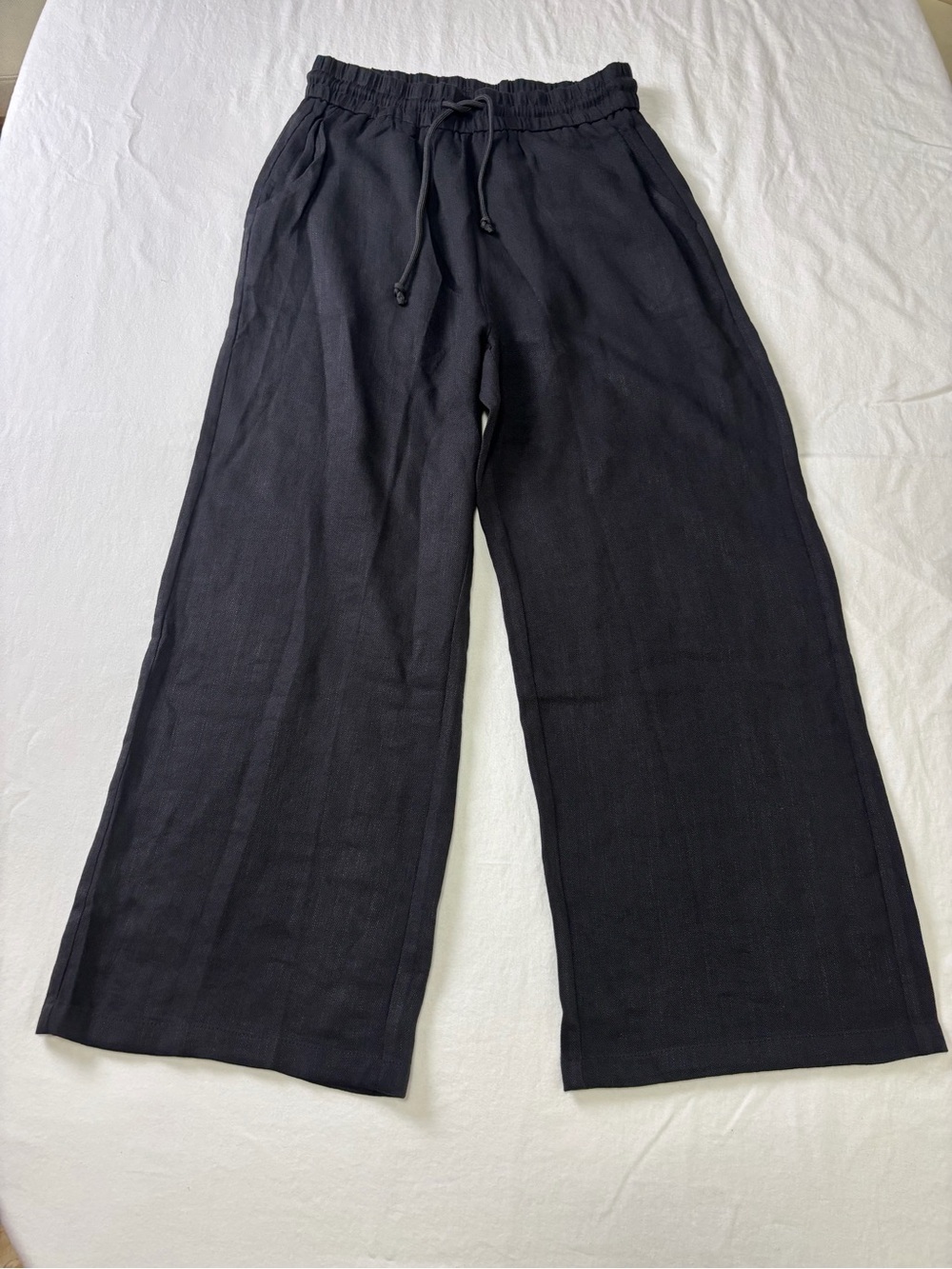 HALARA Black Wide-Leg Drawstring Lounge Pants